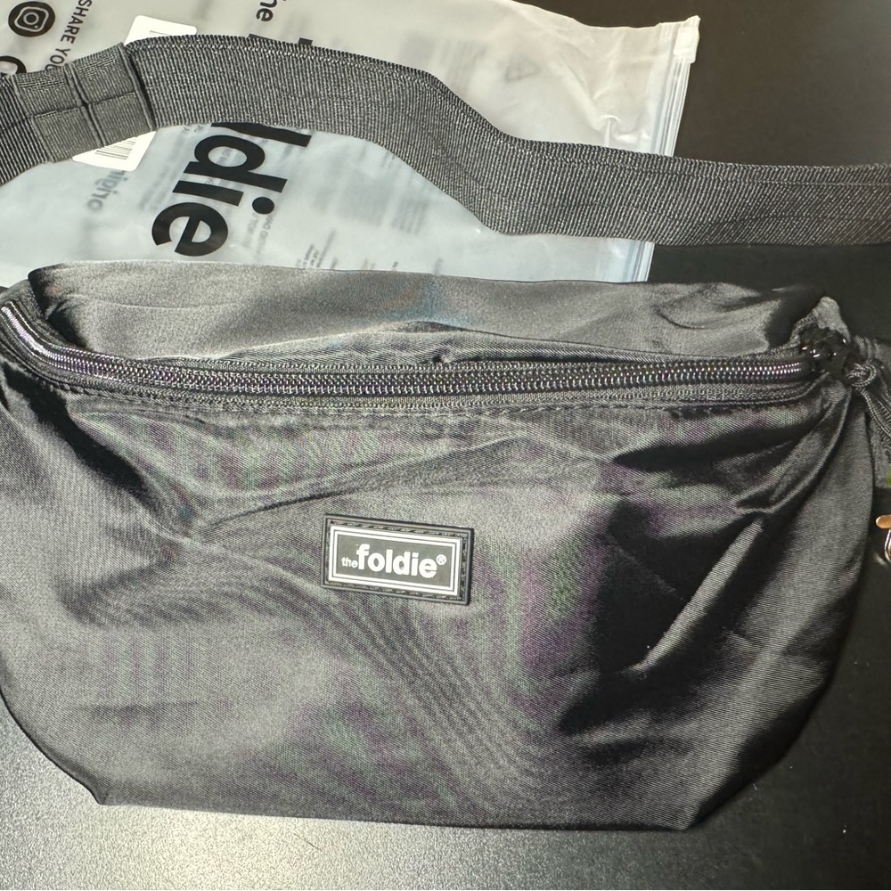 Foldie Black Crossbody Bag